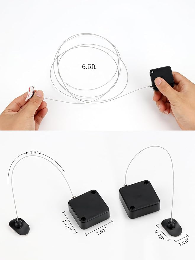 6 1/2 Ft Retractable Remote Control Cable Tether Lock