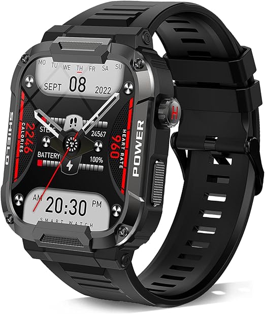 MK66 Smart Watch Waterproof Temperature Monitoring Mud-proof Outdoor Sports Smartwatch for Men 400mAh Large Battery